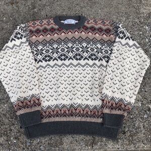 Vintage Rittenhouse Square Multi Color Snowflake Pullover Crewneck Sweater USA L